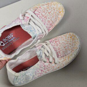 Skechers  (Bob's) Dogs Colorful Slip-On Shoes with White Laces size 9